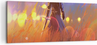 Produktbild von Bild auf Leinwand - Leinwandbild - Krieger Schwert - 100x40cm - Wand Bild - Wanddeko - Wandbilder - Leinwanddruck - Bilder - Kunstdruck - Wanddekoration - Leinwand bilder - Wandkunst - AB100x40-3819