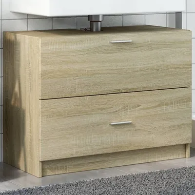 Produktbild von "2026 Promotion" Waschbeckenunterschrank - Badezimmerschrank - Sonoma-Eiche 78x37x59 cm - Holzwerkstoff - Badezimmer CC30549