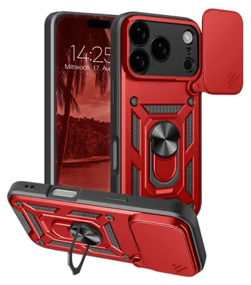 Produktbild von Armor Handyhülle für Apple iPhone 18 Pro Max Kameraschutz Handy Panzer Case Cover Schutzhülle Outdoor Farbe: Rot