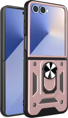 Produktbild von Mobigear Armor Ring  Samsung Galaxy Z Flip 7 Hülle Hardcase Backcover Stoßfest mit Ringhalter - Roségold