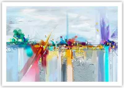 Produktbild von Poster - Poster ohne Rahmen - Abstraktion modern - 100x70 cm - Wand Bild - Wanddeko - Wandbilder - Kunstposter - Wandposter - Bilder - Kunstdruck - Wanddekoration - Wandbild - P2XAA100x70-4028