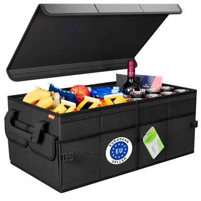 Productafbeelding van Kofferbak organizer auto organizer - Opvouwbaar - 8 buitenvakken - Antislip - Met deksel
