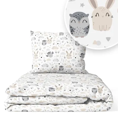 Immagine prodotto di Set Biancheria da Letto per Lettino 90 × 120 cm + Federa 40 × 60 cm – 100% Cotone per Neonato e Bambino