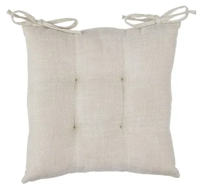 Stuhlkissen 38x38 cm, Polyester, beige, Leinenoptik