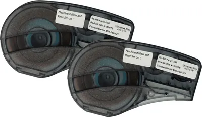 Produktbild von vhbw 2x Schriftband-Kassette Ersatz für Brady M21-750-427 für Etiketten-Drucker 4,27m x 19,05mm Schwarz auf Weiß, Vinyl