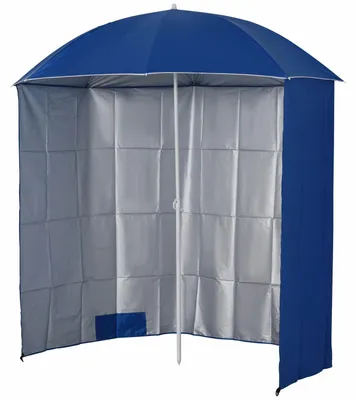 Produktbild von Sonnenschirm Strandschirm Mit Seitenwand, Polyester, Blau, 2,2Xh2,2M