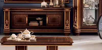 Produktbild von Wohnwand Vitrine rtv Sideboard Schrank Wand Rokoko Design Barock arredoclassic™