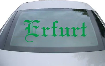 Produktbild von Indigos UG - Aufkleber Heckscheibe & Motorklappe DE6499 - grün - 600x241 mm - Stadt Essen - Auto Scheiben Fenster Heckklappe Tuning Racing JDM - Die cut