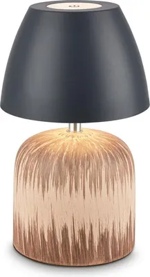 Image de Lampe de table LED avec batterie rechargeable Ø140x220mm Cylindrique anthracite 3W 300lm 2700K Blanc chaud Dimmable IP44 Céramique Lampe décorative Salon, balcon, chambre