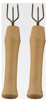 Produktbild von 6 Pellkartoffelgabeln mit Holzgriff