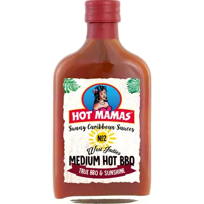 Produktbild von Hot Mamas Sunny Caribbean Sauces Medium Hot BBQ Flasche 195ml