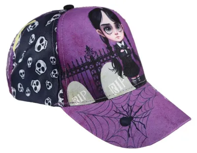 Produktbild von Wednesday Adams Mädchen Kinder Basecap Baseball Kappe allover Print – Bunt / 53