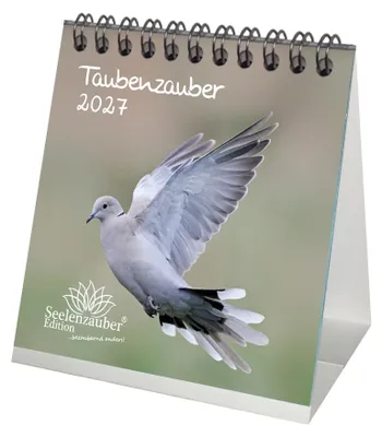 Produktbild von Taubenzauber Tischkalender 10x10cm für 2027 Vogel - Seelenzauber