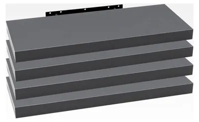 Produktbild von 4er Set Wandregal aus MDF Holz in Dunkelgrau, 120x23x3,8cm