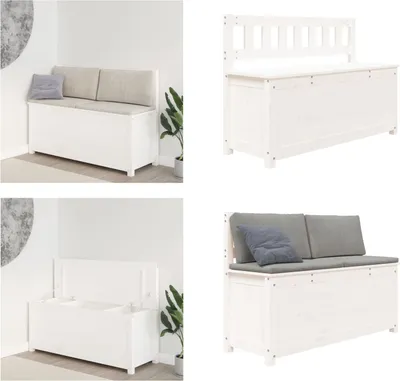 Obrázek produktu pro vidaXL Lavice bílá 110x41x76,5 cm z masivního borovicového dřeva - Lavice - Lavice - Lavice do chodby