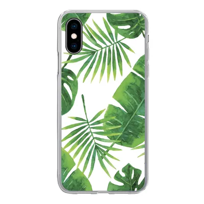 Produktbild von MuchoWow® Handyhülle Schutzhülle Hülle für iPhone X Tropisch - Blätter - Muster Silikon Softcase Handy Hülle - Handyhülle