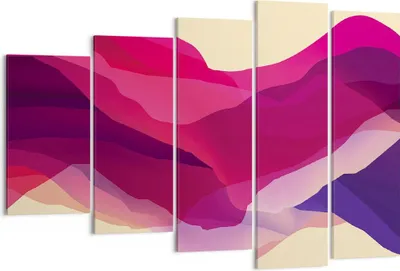 Produktbild von Bild auf Leinwand - Leinwandbild - 5 Teile - Abstraktion Berge Rosa - 150x100cm - Wand Bild - Wanddeko - Wandbilder - Leinwanddruck - Bilder - Wanddekoration - Leinwand bilder - EG150x100-4288