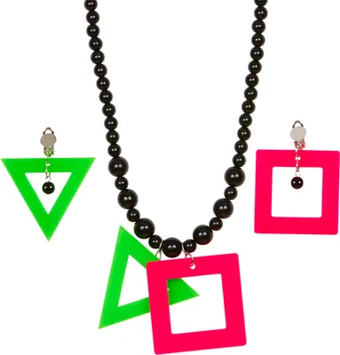 Image de Collier avec boucles d'oreilles néon années 80
