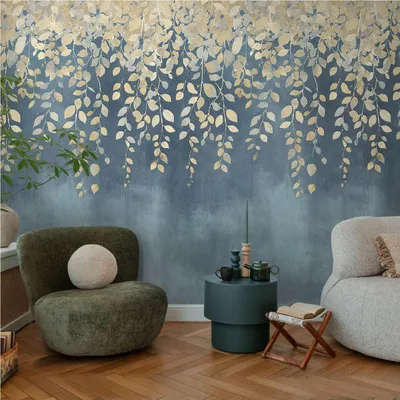 Produktbild von A.S. Creation Fototapete 8.80 x 0.53 m Livingwalls Florale Tapete Blau 791442 Natur CosmoLiving by Cosmopolitan