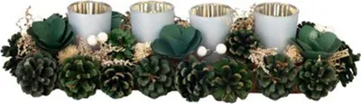 Produktbild von Ikebana MAGICHOME WEIHNACHTEN, Advent, Grün, 45x15x9 cm