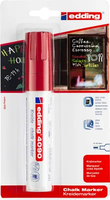 Immagine prodotto di edding 4090 Pennarello a gesso rosso (1 blister)