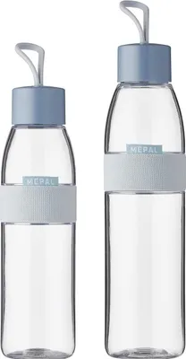 Produktbild von Mepal - Duo Pack Trinkflasche Ellipse Nordic Blue - 500 & 700 ml Inhalt - auch für kohlensäurehaltige Getränke - bruchfestes Material - auslaufsicher - Spülmaschinengeeignet