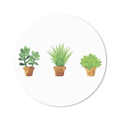 Produktbild von MuchoWow® Mauspad Mousepad Blumentopf - Aquarell - Pflanzen 50x50 cm - Mousepads - Maus Mat - Pad - Mausunterlage - Vinyl