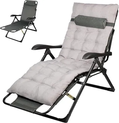 Produktbild von Sonnenliege Klappbar Liegestuhl Extra Groß Gartenliege,Relaxliege Outdoor mit Auflage,Relaxsessel Garten 7-fach Verstellbare Rückenlehne & Fußstütze,Liege Klappliege für Balkon Patio Wohnzimmer