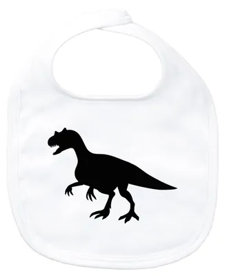 Produktbild von Huuraa Baby Lätzchen Allosaurus Dinosaurier White Klettverschluss  Baumwolle Latz Geschenkidee