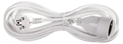 Imagen del producto de Cable de extensión de 5 metros, con 1 enchufe, de color blanco, fabricado en PVC, con un calibre de 1 mm²