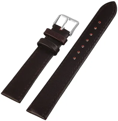 Produktbild von Echtleder-Uhrenarmband, dunkelbraun, 16 mm