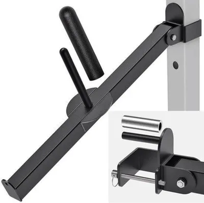Zdjęcie produktu dla Uchwyt do przysiadów ze sztangą, montowany do stojaków treningowych o wymiarach 3" x 3" - Maksymalne obciążenie: 300 funtów - Kolor: czarny - Akcesoria do treningu siłowego