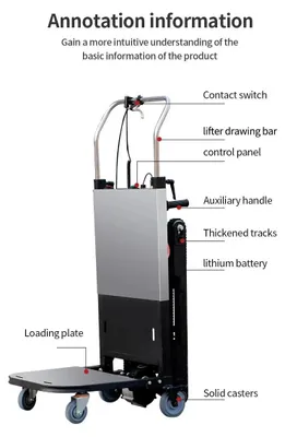 Produktbild von Elektrischer Treppensteiger - Transportwagen - 320 kg Tragkraft - Klappbar - Für Warentransport und Einkäufe - Hochleistung