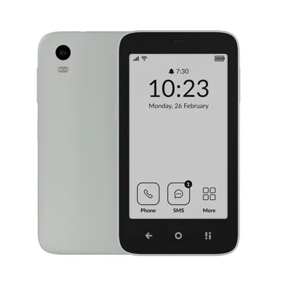MUDITA Kompakt Smartphone E Ink Display Weiss