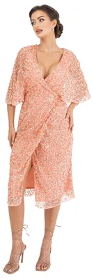 Produktbild von Maya Deluxe Damen Womens Midi Dress Ladies Sequin Embellished Cape Sleeve Wrap D