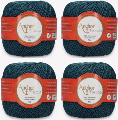 Image de 4 pelotes d'Anchor Freccia 12 – Fil de coton fin pour le crochet en filigrane (couleur 00671)