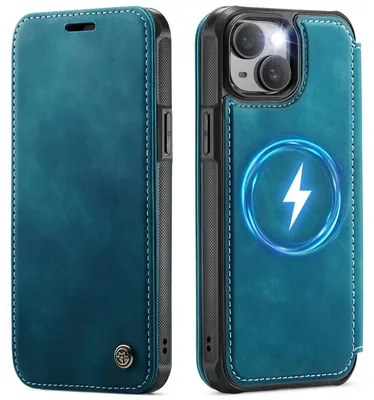 Produktbild von iPhone 15 Hülle - CaseMe 053 Slim Book Case - MagSafe Compatible - Blau