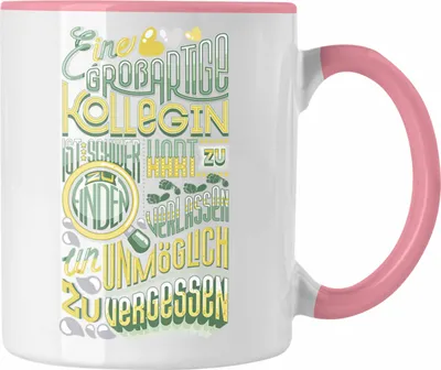 Produktbild von Trendation - Kollegin Abschied Tasse Geschenk Abschiedsgeschenk Neuer Job Jobwechsel Spruch (Rosa)