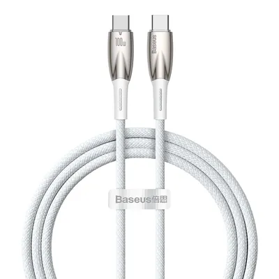 Produktbild von Baseus Glimmer Series Schnellladekabel USB-C zu USB-C 480Mb/s PD 100W weiss (1m)