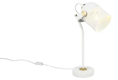 Obrázok produktu pre Stolná lampa, kov, biela, E27, šnúrový vypínač, V 45 cm