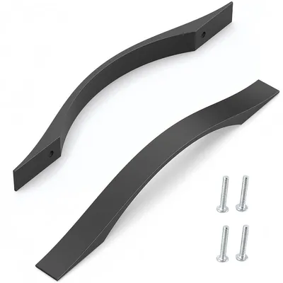 D-förmige Schubladengriffe 10er-Pack, 192 mm Lochabstand, schwarz