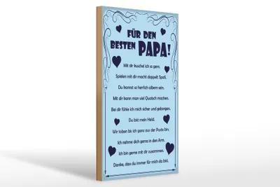 Produktbild von Holzschild Spruch 20x30cm Für den besten Papa
