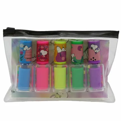 Productafbeelding van Snoopy Markerset, 5 kleuren, tekstmarkeerders, viltstiften, schrijfmateriaal