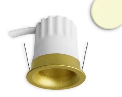 Produktbild von Isoled LED Einbaustrahler BACK32, gold, rund, 5W, CRI90, 3000K, rückversetzt, Honeycomb, dimmbar 117249