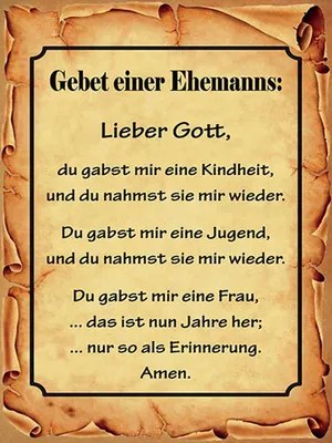 Produktbild von vianmo Holzschild 40x30 cm Gebet eines Ehemanns Lieber Gott