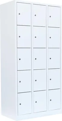 Produktbild von Schließfachschrank Wertfachschrank Fächerschrank Spind 15Fächer Weiß 520537