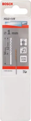 Image de Bosch Metallbohrer HSS-TiN DIN 338 1 x 12 x 34 mm - 2608596661