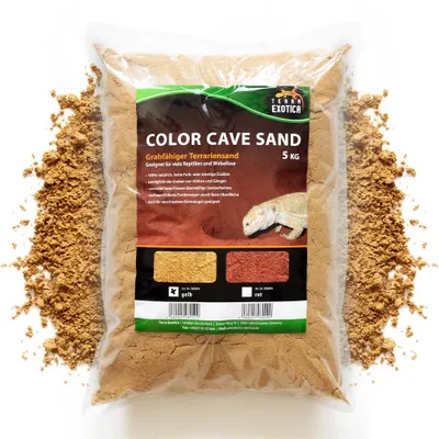 Produktbild von Terra Exotica Color Cave Sand Gelb 5 kg – Grabfähiger Terrariensand für Höhlen & Verstecke