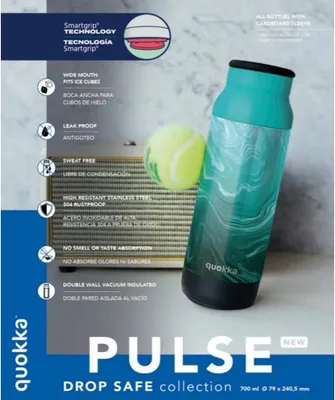 Image de Quokka Pulse Smartgrip, Bouteille isotherme en acier inoxydable rose, 700ml, 40295