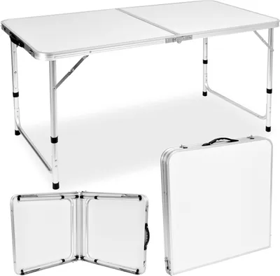 Zdjęcie produktu dla Stolik Turystyczny Trip Kempingowy Składany 120X60 Cm Biały
